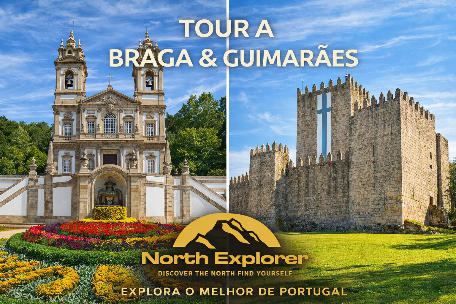 Bom Jesus do Monte sanctuary in Braga and Guimarães Castle